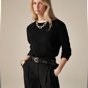 J CREW  Cashmere classic-fit crewneck sweater in Black  $128 BA400